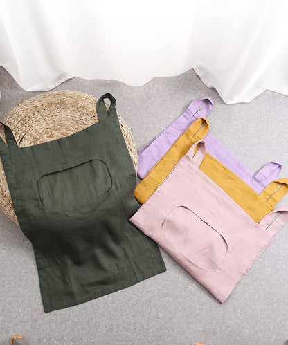 Amazhiyu 100% Linen Door Hanging Laundry Hamper Bag, 19x27 Inches Pink