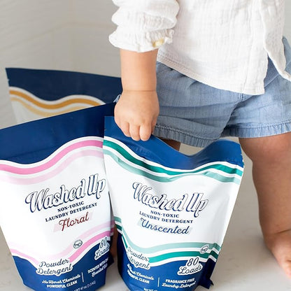 Sandalwood Laundry Detergent Powder | Only 100% Pure Essential Oils | Safe for Sensitive Groups | Powerful Clean | Plant & Mineral-Based | Made in USA | 3lbs