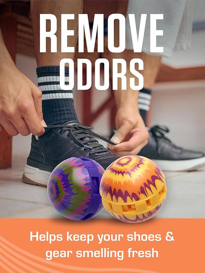 Sneaker Balls Odor-Fighting Shoe Fresheners, Eliminates Unpleasant Smells, Perfect For Sneakers, Gym Bags, Gear Bags, Drawers, Lockers, And More!, Fireside X-Mas, 6 Pack