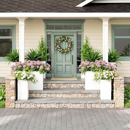 Planter Box Outdoor 38"W x 10.2"D x 30"H- Tall Rectangular Planters for Outdoor Patio/Porch, All-Weather with Anti-dumping Kit, Durable Galvanized Steel, Modern Design for Plants, Flower,Garden