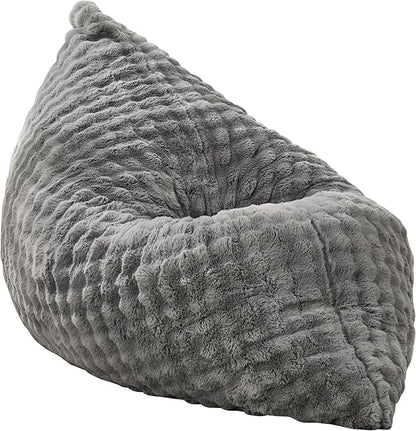 Hobestluk 3 in 1 Bean Bag Chair Giant Bean Bag Chairs for Adults with Bubble Cover Convertible Bean Bag Floor Cushion with Machine Washable Cover for Living Room (Bubble Grey)