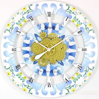 The Gears Clock Wall Clock Italy Collection with Moving Gears (Ravello, 36 inch Round)