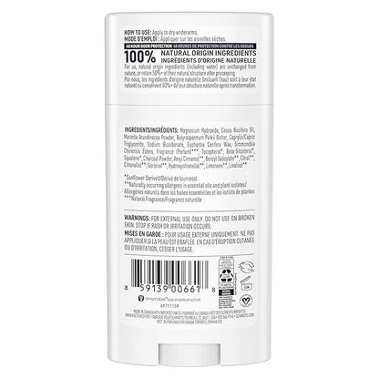 Schmidt's Aluminum-Free Vegan Deodorant Charcoal & Magnesium with 24 Hour Odor Protection, for Women and Men, Natural Ingredients, Cruelty-Free, 2.65 oz