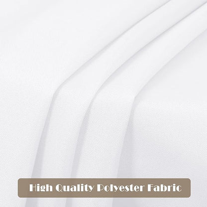 sancua 8 Pack White Tablecloth 60 x 84 Inch, Rectangle Table Cloth for 4ft Tables - Stain and Wrinkle Resistant Washable Polyester Table Cover for Dining Wedding Banquet Party Buffet Restaurant
