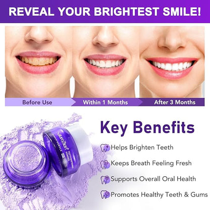 Teeth Whitening Powder - Teeth Whitening - Removes Stains - No Sensitivity - Toothpaste Power - Breath Freshener - for Coffee, Tea and Tobacco Stains 15g
