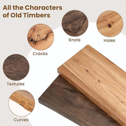 Floating Shelves for Wall Decor, Rustic Solid Elm Wood Floating Shelves Wall Mounted, Wall Shelves with Invisible Bracket for Living Room Bathroom Bedroom Kitchen, 72 Inch, Walnut