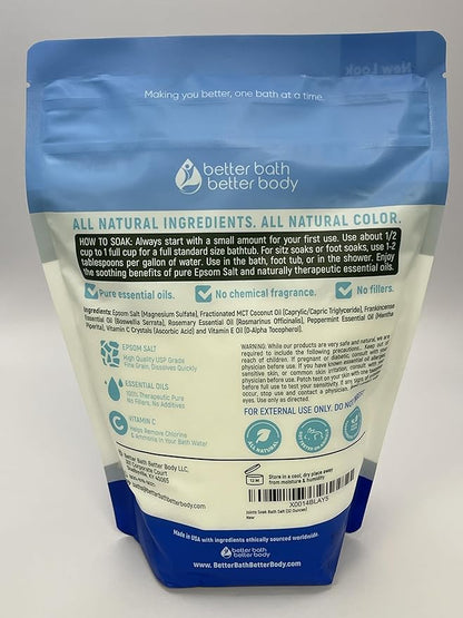 Joints Bath Soak (3 Pack with Scoop) Soothing Epsom Salt with Rosemary and Frankincense Essential Oils Plus Vitamin Crystals in BPA Free Pouch Three 2 lbs Pouches 6 Lbs Total