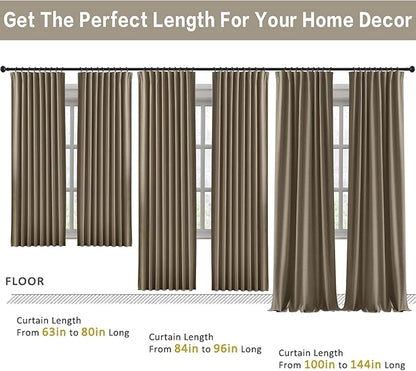 RAIN CITY 92 Inch Long Blackout Curtains 2 Panels Set Linen,Linen Back Tab Drapes with Hooks,Light Blocking Modern Stylish Curtains for Bedroom Living Room,W50xL92 in Length
