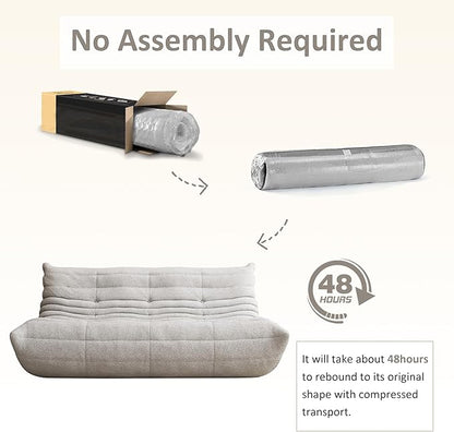 Bean Bag Chair, Oversized Bean Bag Chair for Living Room, Fireside Chair for Adults with Memory Foam Filled, Big Accent Lounge Floor Sofa for Reading, Relax, No Assembly Required. (Grey 3-Seater)