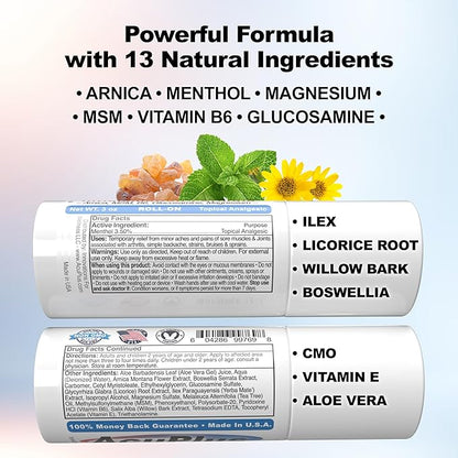 AcuPlus - Pain Relief Roll On - Topical Anti Inflammatory to Soothe Muscles & Joints - Arthritis Pain Reliever, Bursitis, Tendonitis Cream - TSA Compliant, Convenient Roll On - 3 fl. oz. (Pack of 3)