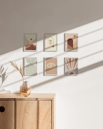HAUS AND HUES 4x6 Picture Frame Set of 6 - White Gallery Wall Frames, 4x6 Frames for Pictures, 4x6 Picture Frame Bulk, Wooden Picture Frames 4x6 Small Frames, 4x6 Frames Bulk (White Oak Frames)