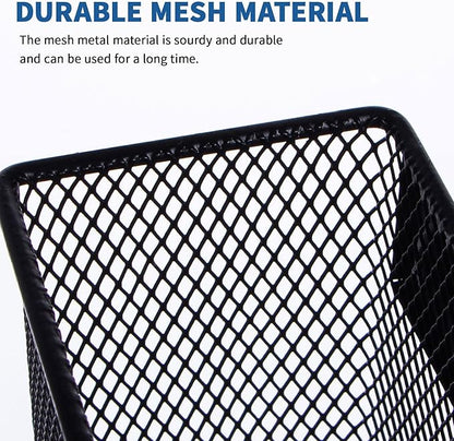 dedoot Magnetic Pencil Holder, Black Mesh Pen Organizer Strong Magnetic Storage Basket Organizes Pens, Pencils, Markers for Whiteboard, Locker, Fridge, Cubicle Desk, Offices 6.3x2.3x2.6inch