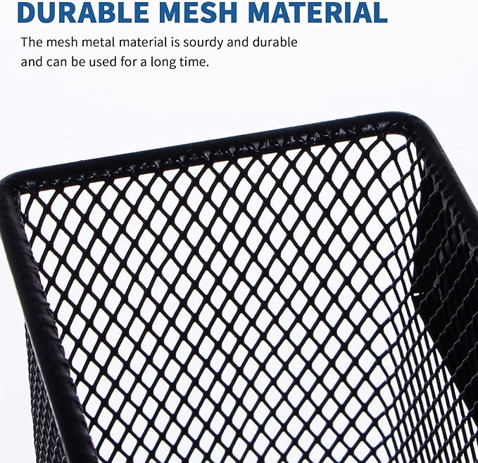 dedoot Magnetic Basket for refrigerator Storage Magnetic Pencil Holder Basket Mesh Black Strong Magnetic Pen Holder for Refrigerator,Whiteboard, Locker, Home and Office Organizer, 6.3x2.3x3.6inch