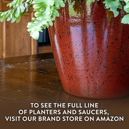 Classic Home and Garden Vogue Planter Pots w/Pottery Quality Finish - Modern Indoor & Outdoor Flower Pots - UV-Resistant Porch Planters - Decorative Pot for Flowers & Herbs (8” Burnished Rust)