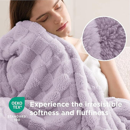 Bedsure GentleSoft Lavender Fog Twin XL Blanket for Bed - Super Soft Cozy Fleece Blankets for Women, Cute Throws for Girls, Dorm Room Essentials for Girls Teens Back to School, 66x90 Inches