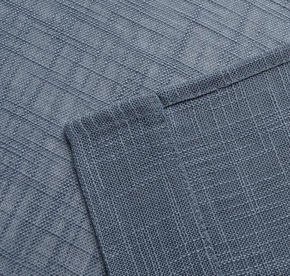 MIUCO Semi Sheer Curtains Poly Linen Textured Solid Grommet Curtains 63 Inches Long for Bedroom 2 Panels (2 x 37 Wide x 63" Long) Dusty Blue