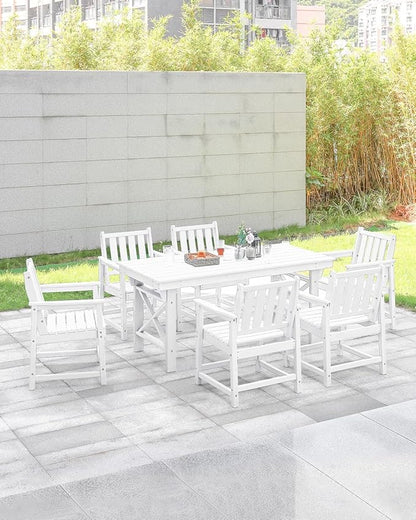 Patio Dining Chair Set of 2, HDPE Outdoor Dining Chair, Ergonomic HDPE Dining Chairs with Deep Seating, All Weather Outdoor Chairs Furniture for Backyard, Deck, Garden, Poolside, Pearl