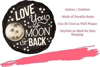 Spoontiques - Garden Décor - Moon & Back Stepping Stone - Decorative Stone for Garden