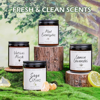 Auelife Scented Candle for Home | Lemon Lavender Candle | Aromatherapy Candles - Soy Candles for Home Scented, Gifts for Women Men, Lemon Fragrance -7oz, Single-Wick