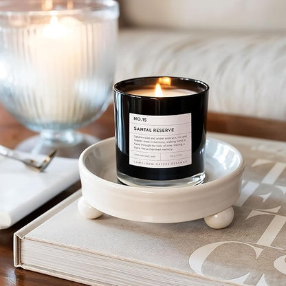 Santal Reserve Luxury Scented Candles, 9oz Soy Wax Candles for Home Scented, Sandalwood, Amber, Iris & Leather Scent, Long Burning Time, Gifts for Women, Men, Sister, Teacher