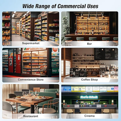 Commercial Beverage Refrigerator, 24 Inch Beverage Fridge, 15 Cu. Ft. Drink Fridge, Display Refrigerator Glass Door, Commercial Display Fridge with Customizable Light Box for Shops, Restaurants, Bars