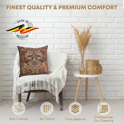 Charlotte Home Furnishings Throw Pillow Covers 16x16 in, Red Dragon Decorative Couch Pillow Covers, Boho Decor European Tapestry Cushion Cases, Living Room Cozy Home Decor, Jacquard Woven Soft Cotton