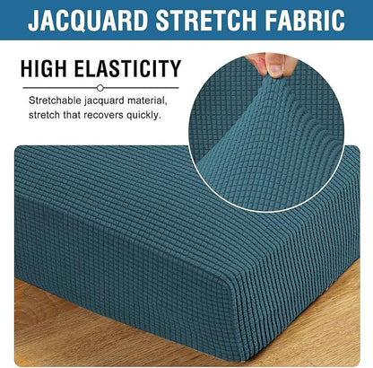 H.VERSAILTEX Super Stretch Individual Chaise Cover Sectional Couch Covers for L Shaped Sofa Both Left/Right Featuring Thick Jacquard Textured Twill Fabric (1 Piece Chaise Cover, Deep Teal)