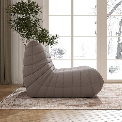 Bean Bag Chair for Adults, Oversized Loveseat Fireside Chair Comfy Lazy Floor Sofa, 2 Seater Lazy Sofa Couch Memory Foam Bean Bag for Living Room, Bedroom Apartment Office (Grey)