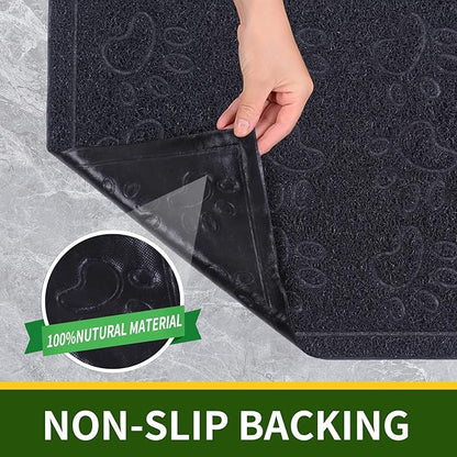 Door Mat Home Welcome Mats Outdoor and Indoor, Heavy-Duty Low-Profile Non-Slip Front Welcome Mat for Home Entrance, Outside Entry, Yard, Floor, Patio (Black, 36x24)