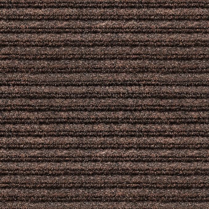 House, Home and More Indoor Outdoor Double-Ribbed Carpet Runner with Skid-Resistant Rubber Backing - Bittersweet Brown - 4 Feet x 15 Feet