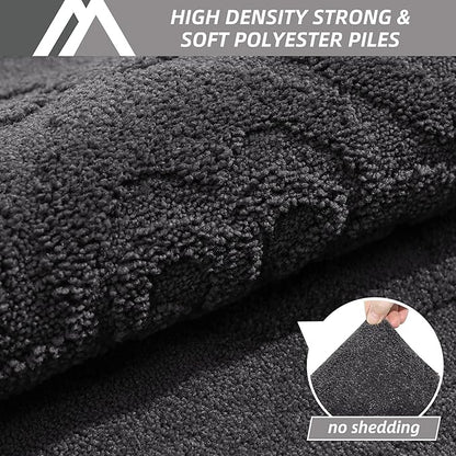 COSY HOMEER-Door-Mat-Non-Slip-Entryway-Rug 36”x60” Absorbent Welcome Mats Washable Dirt Trapper Door Mat Entrance Floor Mats for Front Back Doormats and Wet Shoes,Dark Grey