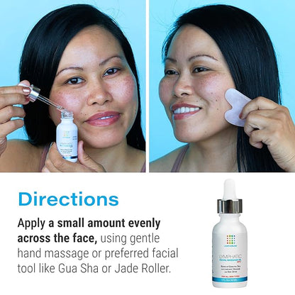 Facial Lymphatic Drainage Oil for Gua Sha Facial Tools, Lymphatic Drainage Massager Face with Jojoba & Coconut Oil, Use with Face Roller, Jade Roller, Guasha Tool for Face & Neck, 1 Fl Oz