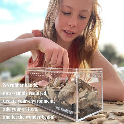 THE MASONRY | Acrylic Terrarium for Isopod Enclosure | 8"x4"x4" | Sling Tarantula Enclosure and Bug Tank | Small Spider Habitat | Terrarium Pre-Assembled with Magnetic Lock