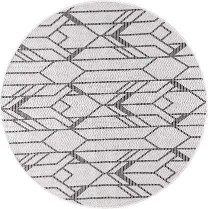 Keen Home Design Terrace Outdoor Round Rug - 8ft Round Washable Indoor/Outdoor Rug for Patio, Kitchen, Balcony, Beach, Garden, Deck and Porch, Size: 7'7" Round