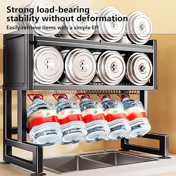 Home Furnishing Over The Sink Dish Drainer Drying Rack 3 Tier Over Sink Dish Rack for,oversink Dish Dry Rack,Space Saving Dish Drying Rack,Kitchen Sink Organizer countertop(White,55cm/21.7in)
