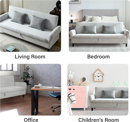 Convertible Futon Sofa Bed, 80.7" Adjustable Sleeper Sofa with Storage, 3-Seater Couch, 5-Position Reclining Back, 7" Thick Cushion, Twin Size Sofa for Small Spaces, Living Room, Bedroom, Dorm, Office