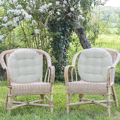 Tiita Striped Seat Cushion 2 Pack Beige Round Floor Pillows 22"x22" Chair Pad Cushions for Indoor/Outdoor Hanging Swing Chair Window Pads, Beige