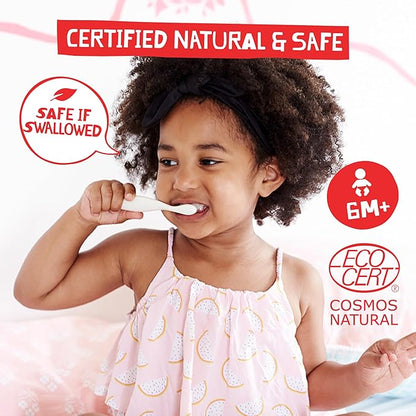 Jack N' Jill Natural Toothpaste for Baby and Infants - Fluoride Free Training Toothpaste, 40% Xylitol, BPA Free - Raspberry, 1.76 oz (Pack of 2)