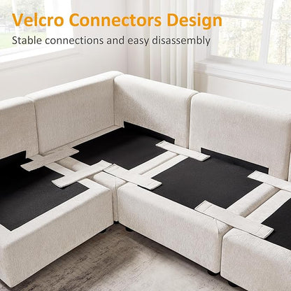 Modular Sectional Sofa, Convertible Couch Modular Sofa Without Ottoman, Sectional Sofas for Living Room Small Apartments