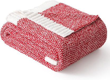 MIULEE Red Super Soft Throw Blanket for Couch, Cozy Fluffy Warm Blankets Lightweight Knit Throw Blankets for Sofa, Bed, Chair, Living Room, Camping, Picnic, 60 x 80 inch