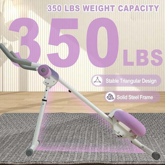 Ab Workout Equipment Abdominal Trainer, Adjustable Ab Machine at Home Gym, Foldable Abdominal Exercise Machine, Core & Ab Trainer Machine for Stomach Workout with LCD Monitor