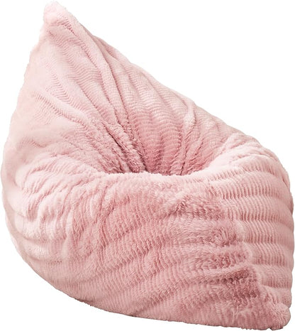 Hobestluk 3 in 1 Bean Bag Chair Giant Bean Bag Chairs for Adults with Ripple Cover Convertible Bean Bag Floor Cushion with Machine Washable Cover for Living Room (Ripple Pink)