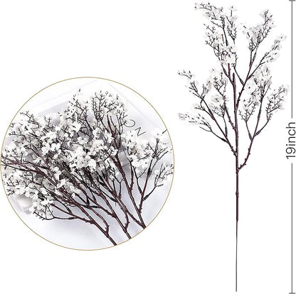 Sggvecsy 15 Pcs Babys Breath Artificial Flowers Gypsophila Bouquets Bulk Real Touch Fake Silk Flowers for Home Wedding DIY Floral Arrangement Kitchen Table Centerpiece Festival Decoration (White)
