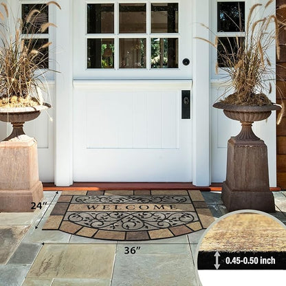 24 * 36" Heavy Duty Welcome Mats Outdoor No Slip Rubber Outdoor Mats for Home Entrance
