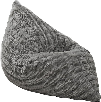 Hobestluk 3 in 1 Bean Bag Chair Giant Bean Bag Chairs for Adults with Ripple Cover Convertible Bean Bag Floor Cushion with Machine Washable Cover for Living Room (Ripple Grey)