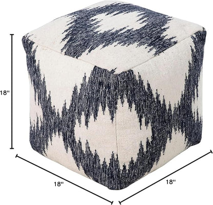 Mark&Day Pouf Ottoman, Grobriedenthal Modern Navy Cube Pouf Foot Rest for Living Room, Bedroom and Boho Home Decor (18"x18"x18")