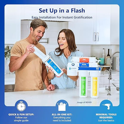 Express Water Reverse Osmosis Alkaline Ultraviolet Water Filtration System – 100 GPD (Deluxe Chrome Faucet)