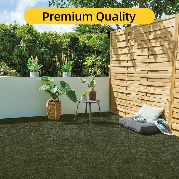 Marine Carpet,6 FT x 23 FT Olive Green Indoor Outdoor Carpet 0.2" Thick with Water-Proof TPE Backing, Non-Slide for Home, Patio, Porch, Deck