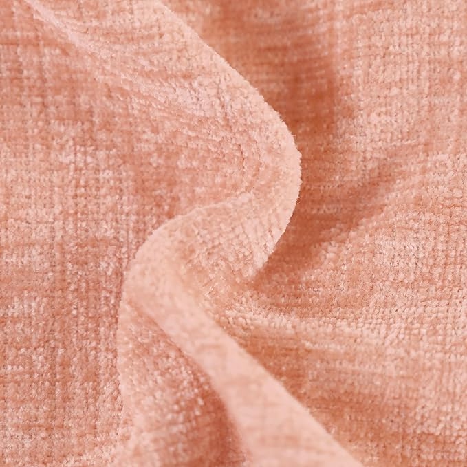 CaliTime Throw Pillow Covers Decorative 20 X 20 Inches Pack of 2 Cozy Chenille Cushion Cases for Couch Sofa Bed Living Room Home Dusty Pink
