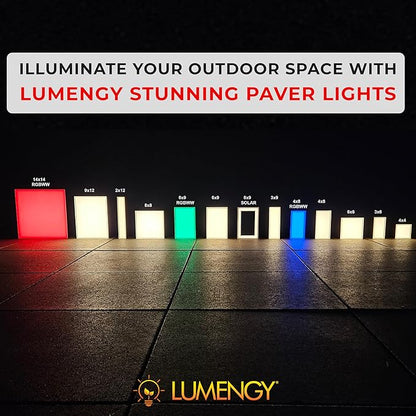 LUMENGY Paver Light 2×12 Inch (1.97 inch X 11.81 inch), 2700K Warm White Glare-Free Illumination for Driveways, Pathways, Pool Deck & Patios,12V AC/DC, Waterproof & Drive-Over Rated